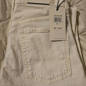 7 For All Mankind Cropped Straight White Denim Jeans Size 29